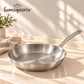 lumsqesriv™ Daily Sear Stainless Steel Frying Pan | 10-Inch Uncoated Skillet with Encapsulated Base & Riveted Handle