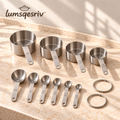 lumsqesriv™ Measure & Nest Stainless Steel Measuring Cups and Spoons | 10-Piece U.S. Baking & Cooking Measurement Set