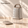 lumsqesriv™ Prep Grid 4-Sided Stainless Steel Box Grater | Cheese & Vegetable Grater with Removable Catch Container